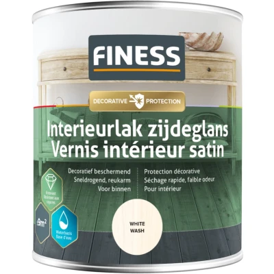 Afbeelding van finess interieurlak zijdeglans white wash 0.75 ltr