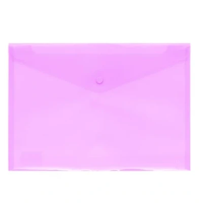 Afbeelding van Grafoplás Kunststof envelop met kliksluiting, folio formaat, zacht, transparant, 33,4 x 23,5 cm, perfect voor school , thuis en kantoordocumenten, A4