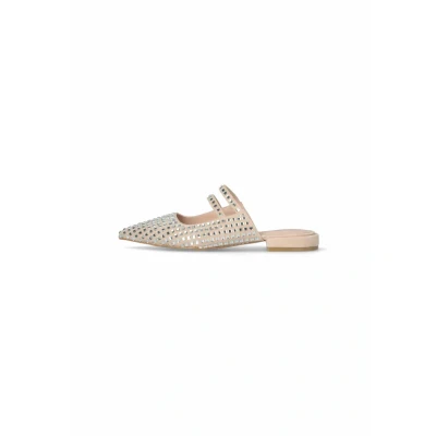 Afbeelding van LIU JO FULL Rhinestone Muiltjes, Dames, Maat: 39, Beige Leer