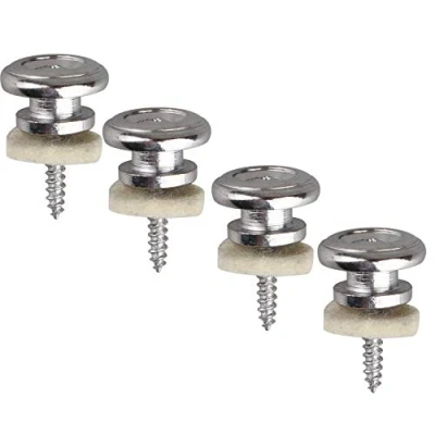 Afbeelding van Futheda 4 STKS Metalen gitaar Strap Button Sloten Einde Pins voor Akoestische Gitaar/Elektrische Gitaar/Bass/Klassieke Gitaar/Ukulele inclusief Schroef en Vilt in Chroom