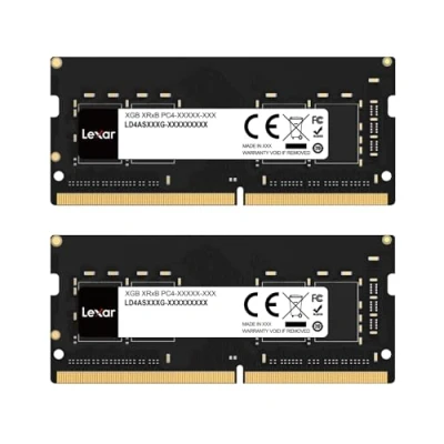 Afbeelding van Lexar SODIMM DDR4 RAM 16 GB Kit (2 x GB), 3200 MHz DRAM, 260 pins laptopgeheugen, krachtige SO DIMM, pc laptop computergeheugen (LD4S16G32C22ST BGD)
