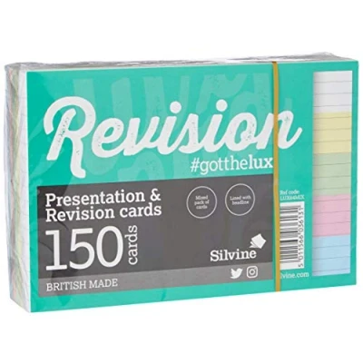Afbeelding van Silvine Luxpad Notitie en presentatiekaarten, A6, gelinieerd, wit, 150 kaarten per blok (15,2 x 10,2 cm)