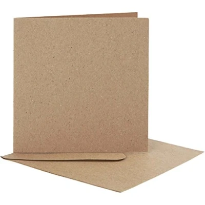 Afbeelding van Creativ Company CC Kaarten &amp; Enveloppen 12,5x12,5 cm Naturel 10 stuks