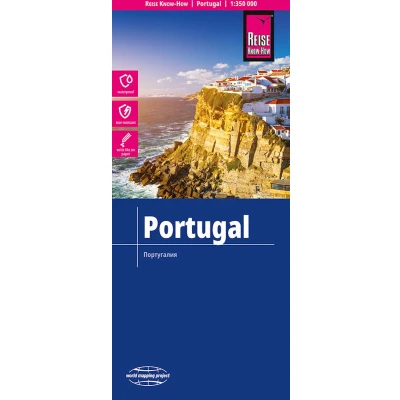 Afbeelding van Reise Know How Landkarte Portugal 1 : 350 000: Kartenbild 2seitig, klassifiziertes Straßennetz, Ortsindex, GPS tauglich