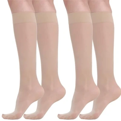 Afbeelding van BeOnTop compressiekousen voor dames, 70 denier, gegradueerde compressie 17 18 mmHg, comfort Support Line, damessokken van Gambetti Made in Italy, Light Nude