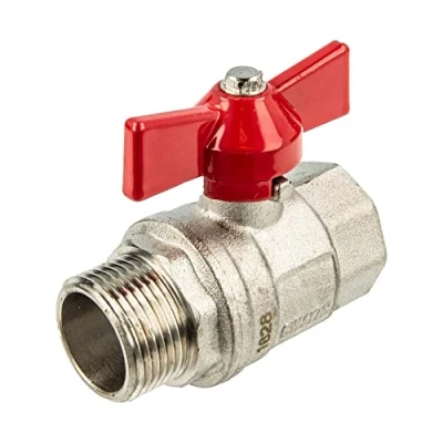 Afbeelding van tecuro Kogelkraan, binnen x buitendraad G 3/4 inch (DN 20) vleugelgreep, messing vernikkeld