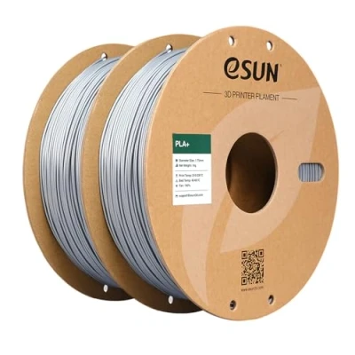 Afbeelding van eSUN High Speed PLA filament 1,75 mm, PLA+3D printer filament, maatnauwkeurigheid +/ 0,05 1 kg (2,2 lb) spoel 3D printing (Zilver, 2KG PLA+ (2 Spoel))