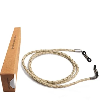 Afbeelding van GERNEO® Milaand Gevlochten leren brillenband Unisex PU brillenkoord voor zonnebrillen en leesbrillen houders antracietgrijs, Mythoszwart, One Size