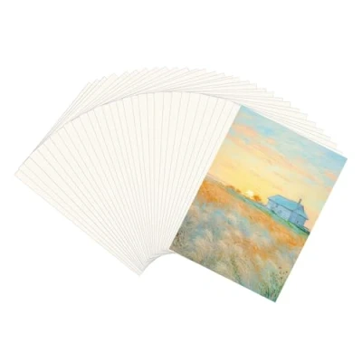 Afbeelding van 50 vellen aquarelpapier A4, 300 g/m² dik aquarelpapier, aquarelblok, wit aqurelpapierblok voor kinderen, studenten, beginners, kunstenaars, tekenen