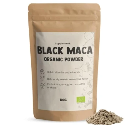 Afbeelding van Cupplement Zwarte Maca Poeder 100 Gram Biologisch Black Testosteron Supplement Root Superfood Pure Geen Capsule, Pillen, Arginine, Tabletten, Extract of Gele Wortel Peru Rode Macapoeder Mac Maya Mica