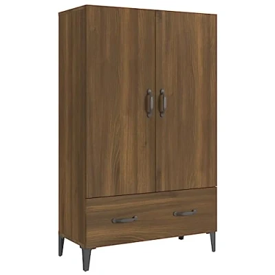 Afbeelding van vidaXL hoge kast 70x31x115 cm bewerkt hout bruin eikenkleur, met lade, opbergkast, zijkast, kast, bijzetkast, dressoir, buffetkast, wandkast