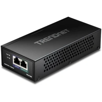 Afbeelding van TRENDnet TPE 219GI 2,5G PoE++ injector, 90 W PoE++, 30 PoE+, 15,4 PoE, IEEE 802.3 bt /802.3at/802.3af conform, metalen behuizing, tot 100 m, zwart