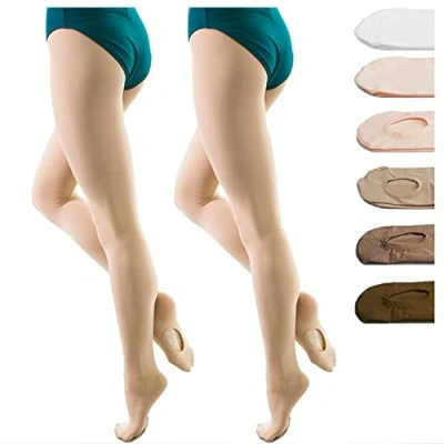 Afbeelding van DANCEYOU 2 Paar Ballet Maillot Dans Kousen Balletpanty Danslegging voor Meisjes, Kinderen en Vrouwen Omkeerbare huidskleur S