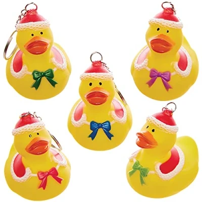 Afbeelding van Baker Ross FX443 Kerstmis Badeend Sleutelhangers Set van 6, Zakjesvuller voor Kerstmis, Kinderen, Kinderspeelgoed en Geschenken