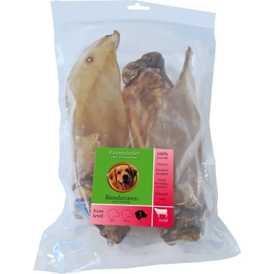 Afbeelding van Natuurlijke snack zak a 3 runderoren met oorschelp Gebr. de Boon