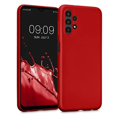 Afbeelding van kwmobile telefoonhoesje compatibel met Samsung Galaxy A13 4G hoesje Zachte case voor smartphone Back cover in metallic donkerrood