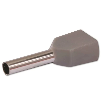 Afbeelding van Quadrios 22C434 Dubbele adereindhulzen 0.75 mm² Deels geïsoleerd Grijs 1 set(s)