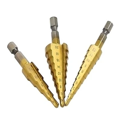 Afbeelding van Meichoon Stap Cone Boor Set 3 Stuk 12mm/4 20mm, HSS 4241 Titanium Coated Boren Tool Multifunctionele Hex Shank DC06