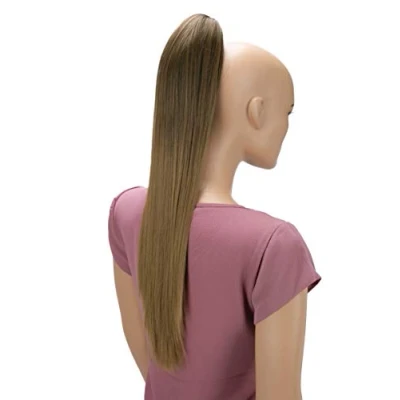 Afbeelding van CAISHA 60cm Pruik Vlecht Paardenstaart Haarextensies Glad Bruin Blond Mix H631