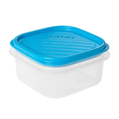Afbeelding van Tatay 1160200 vierkante bewaardoos, 0,3 liter kunststof blauw 10 x 5,5 cm