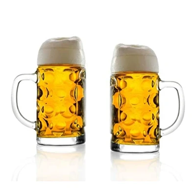 Afbeelding van Stölzle ISAR Bierpul bovenglas, set van 2 bierpulgen, 1 liter, stabiele bierkan soda limeglas, bierglas, vaatwasmachinebestendig