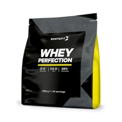Afbeelding van Body &amp; Fit Whey Perfection Proteine Poeder / Protein Eiwitshake 2268 gram (81 shakes) Chocolade Brownie