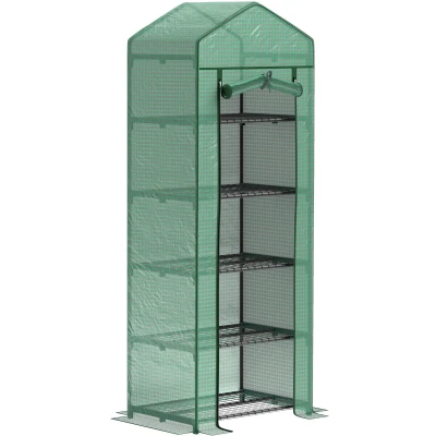 Afbeelding van Outsunny Foliekas Staal Kunststof 69L x 49B 193H cm Groen