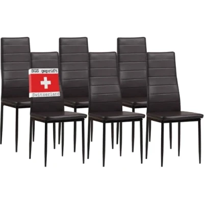 Afbeelding van Albatros eetkamerstoelen MILANO, set van 6, bruin