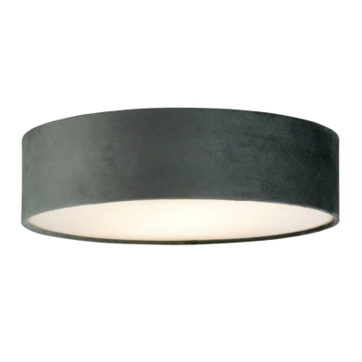 Afbeelding van Searchlight Plafondlamp Drum Pleat 38cm velvet antraciet 23298 2GY