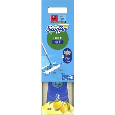 Afbeelding van Swiffer Vloerreiniger Startset Met 1 &amp; 6 Vochtige Vloerdoekjes