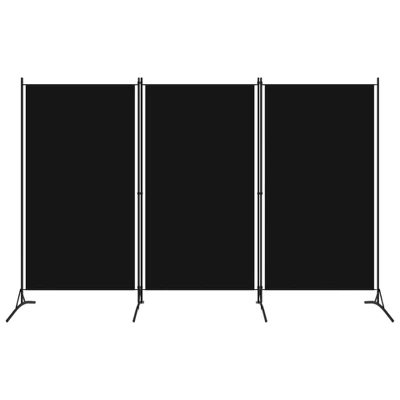 Afbeelding van vidaXL Kamerscherm met 3 panelen 260x180 cm zwart