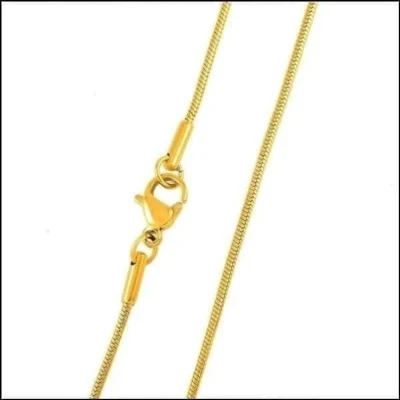 Afbeelding van Slangenketting Staal 50cm 1.5mm goudkleurig