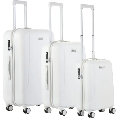 Afbeelding van CarryOn Skyhopper kofferset TSA Trolleyset met OKOBAN Dubbele wielen Wit