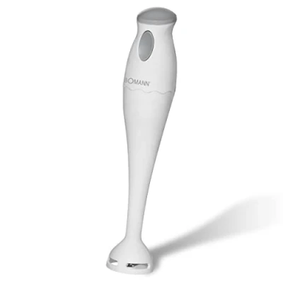 Afbeelding van Bomann Staafmixer SM 354 CB pureerstaaf, handmixer, mixer voor smoothie, multishredder incl. mengbeker met 0,5 liter schaal, roestvrijstalen mes, wandhouder, 180 Watt vermogen, wit