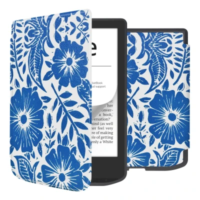 Afbeelding van Pocketbook Verse Hoes: iMoshion Design Sleepcover Bookcase zonder stand Flower Tile Kunstleder E Reader Hoezen