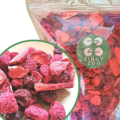 Afbeelding van Gevriesdroogd Fruit Rood Mix XL 300g Aardbei Framboos Zure Kers Freeze Dried Strawberry Raspberry Sour Cherry Geen Toegevoegde Suikers Gedehydrateerd Natuurlijke Fruitsnack