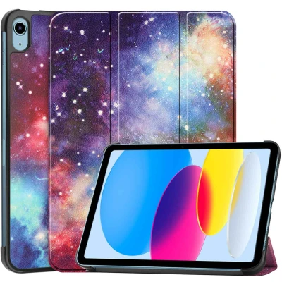Afbeelding van Apple iPad 10.9 (2022) Hoes: iMoshion Design Trifold Bookcase Space Kunstleder Tablet Hoezen