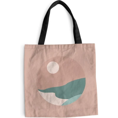 Afbeelding van MuchoWow® Schoudertas Strandtas Big Shopper Boodschappentas Zomer Zon Strand 40x40 cm Katoenen tas