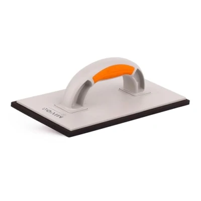 Afbeelding van Mivos Raspplank, kunststof voegtroffel 280 x 140 mm, voor tegels, voegplank met 8 mm zwarte celrubberen coating, exvoegplank, gladschijf metselaars en tegelleggers, made in EU