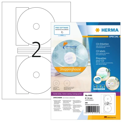 Afbeelding van HERMA 4460 Wit Zelfklevend printerlabel printeretiket