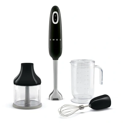 Afbeelding van SMEG HBF03BLEU Staafmixer Zwart 700W Met accessoires