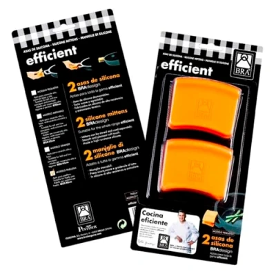 Afbeelding van Braisogona 2 stuks Medium Siliconen Grips Blister, 24 32 cm, Oranje