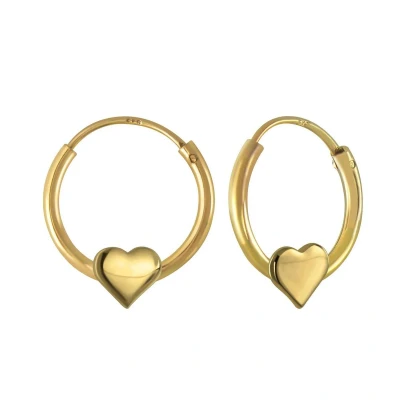 Afbeelding van WeLoveSilver &quot;Gold plated Oorringen met hartje&quot; 925 sterling zilver