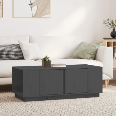 Afbeelding van Salontafel 110x50x40 cm massief grenenhout grijs