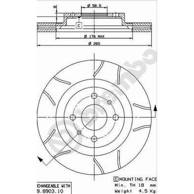 Afbeelding van Brembo Remschijf 09.8903.75