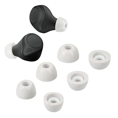 Afbeelding van kwmobile 6x cover voor oordopjes geschikt Jabra Elite 75t /65t / Active Van memory foam in grijs Maat S, M en L
