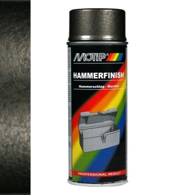 Afbeelding van MoTip Hamerslag lak grijs 0,4 liter