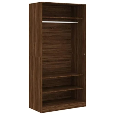 Afbeelding van Kledingkast 100X50X200 cm Bewerkt Hout Grijs Sonoma Eikenkleur 100 x 50 200 / Bruineiken