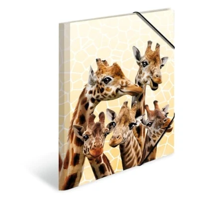 Afbeelding van HERMA Giraffe friends, Conventionele hechtmap, A3, Polypropyleen (PP), Meerkleurig, Elastische band, 335 mm