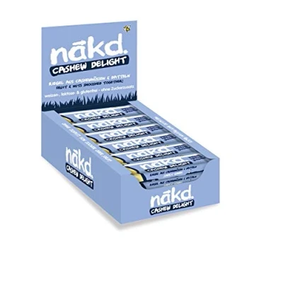 Afbeelding van Nakd Cashew Delight, heerlijke fruitreep notenreep zonder toegevoegde suiker, veganistisch, lactosevrij, tarwevrij en glutenvrij, verpakking van 18 (18 x 35 g)